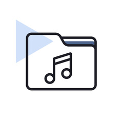 File folder with music note vector icon