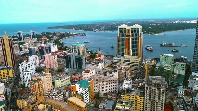 aerial view of Dar es Salaam, Tanzania