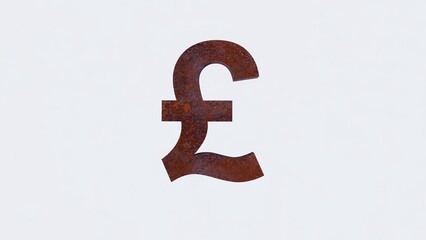 Pound or Sterling Rustic Sign ( 3D Rendering | 3D Illustration )