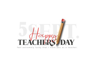 Happy Teacher's Day Creative Hand Lettering Text 