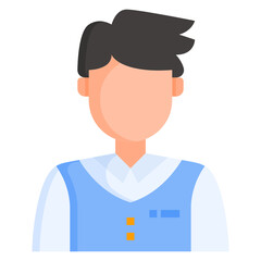 Student Boy flat color icon. Can be used for digital product, presentation, print design and more.