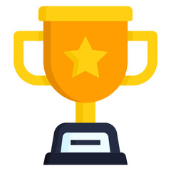 Trophy flat color icon. Can be used for digital product, presentation, print design and more.