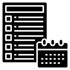 Schedule glyph icon. Can be used for digital product, presentation, print design and more.