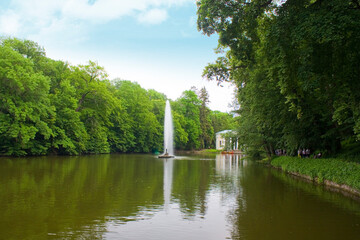 Snake fountain in National dendrological park 