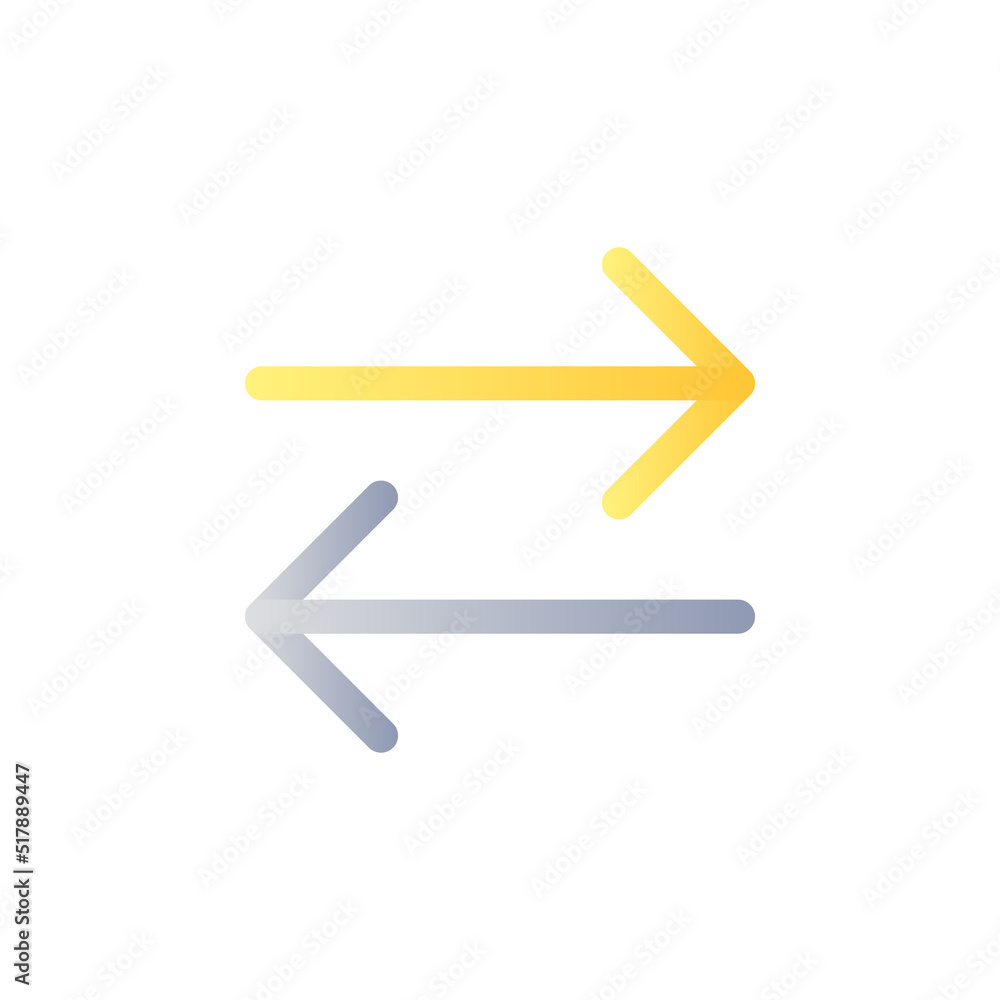 Poster two arrows flat gradient color ui icon. transaction symbol. exchange and communication. simple fille