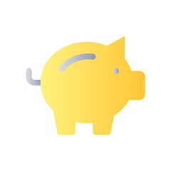 Piggy bank flat gradient color ui icon. Money savings. Penny bank. Investment and business. Finance. Simple filled pictogram. GUI, UX design for mobile application. Vector isolated RGB illustration
