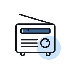 Retro radio vector flat icon