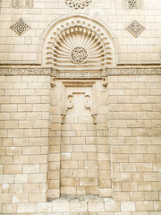Facade Decorative Wall of Al-Aqmar Mosque - old Cairo, Egypt