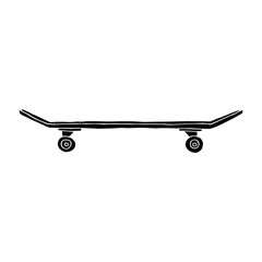 Vector hand drawn doodle sketch black skateboard isolated on white background