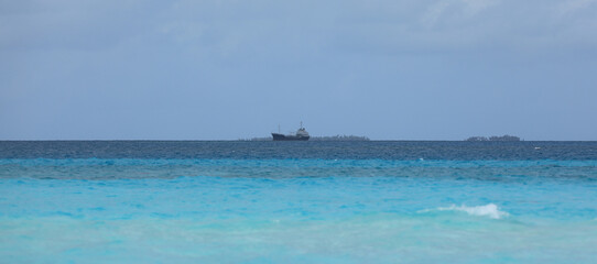 fishing motorboat in the Indian Ocean	