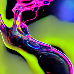 Bright abstract background with 3d fluid forms and neon colors - 517896025
