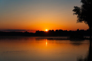 Fototapeta na wymiar beautiful sunrise in Rimsting at the lake 