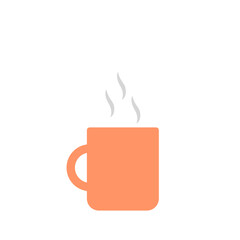 flat design of coffee mugs and smokes.
world coffee day concept.