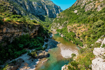 Fototapeta na wymiar Moraca river canyon , nature landscape. Montenegro