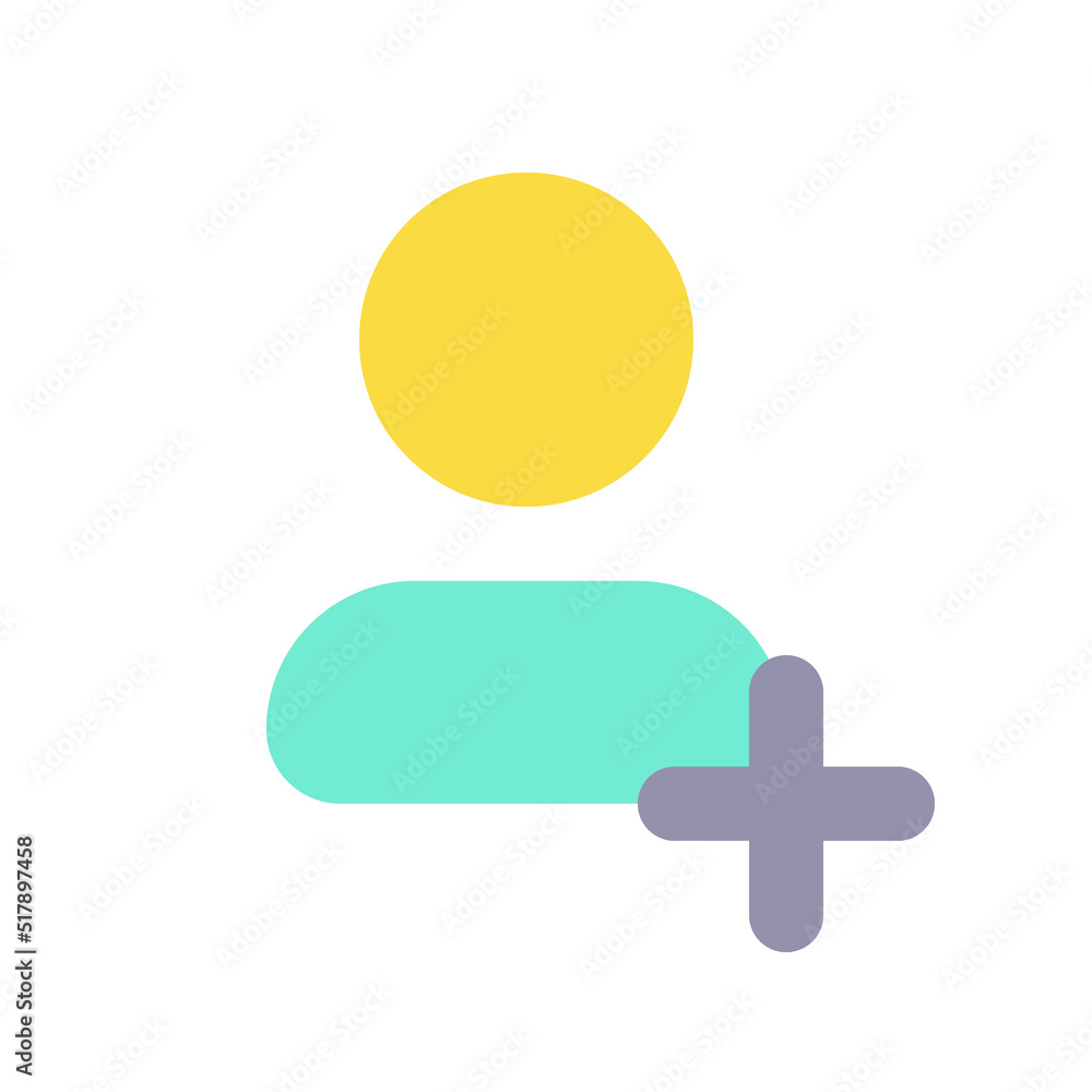 Poster add new contact flat color ui icon. create new phone number. address book management. email account.