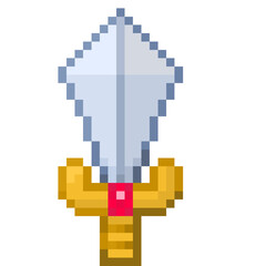 Fototapeta premium Pixel Illustration of a sword