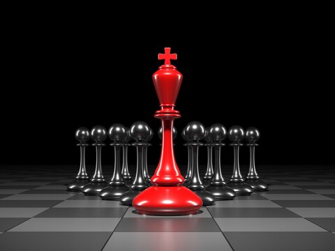 Chess king winning business concept of leadership. Strategy game