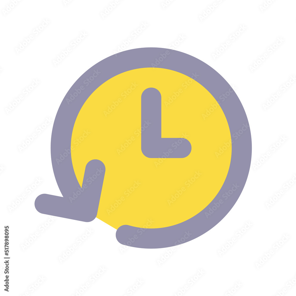 Poster Period of time flat color ui icon. Project duration. Alarm clock. Deadline. Timer tool. Complete task. Simple filled element for mobile app. Colorful solid pictogram. Vector isolated RGB illustration