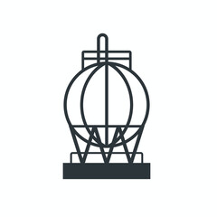 oil refinery tank icon, vector art.