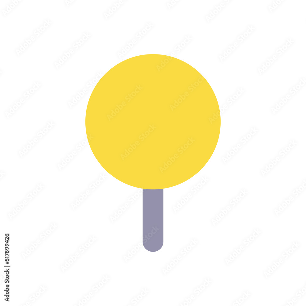 Poster round pushpin flat color ui icon. identifying location on map. route planning. organize digital note