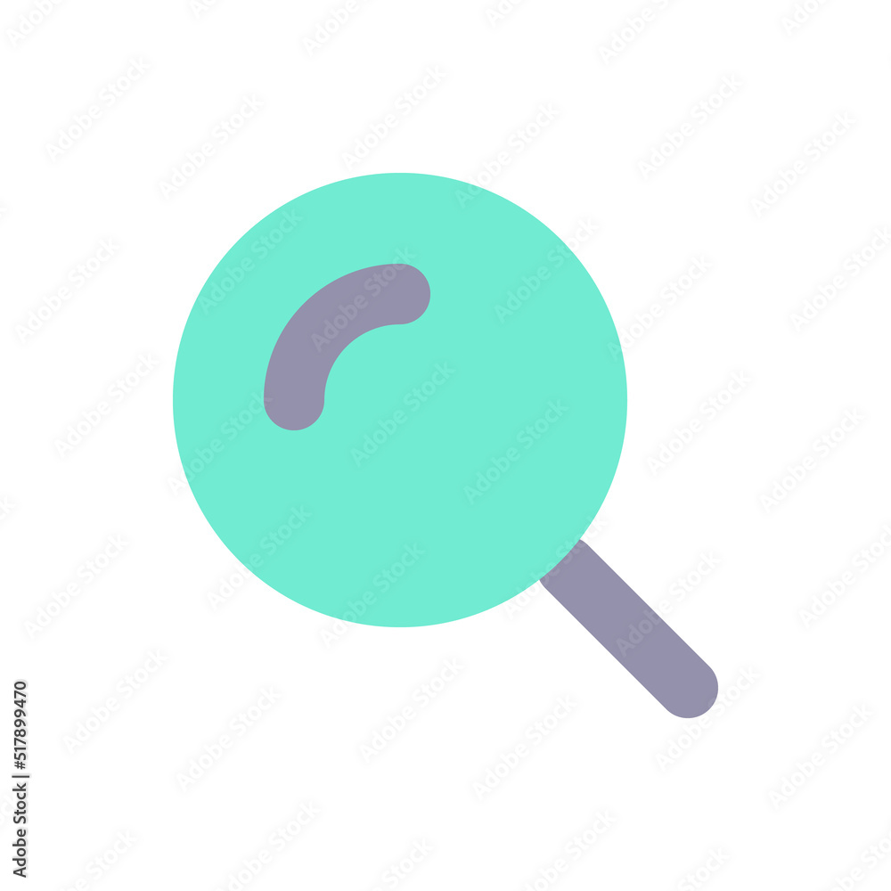 Poster magnifying glass flat color ui icon. enlarging screen. search tool. zoom in text. magnification opti