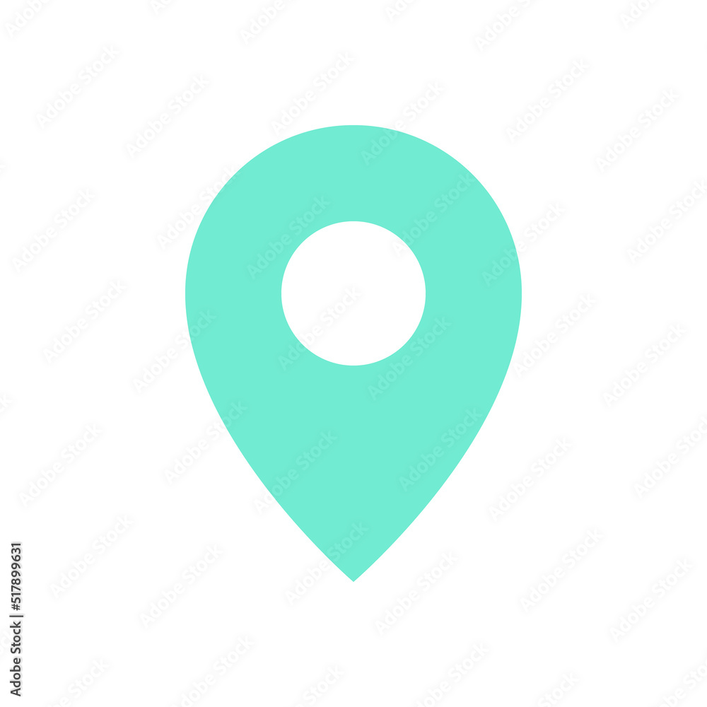 Poster location pin flat color ui icon. saving spot on map. finding direction, place. search for destinatio
