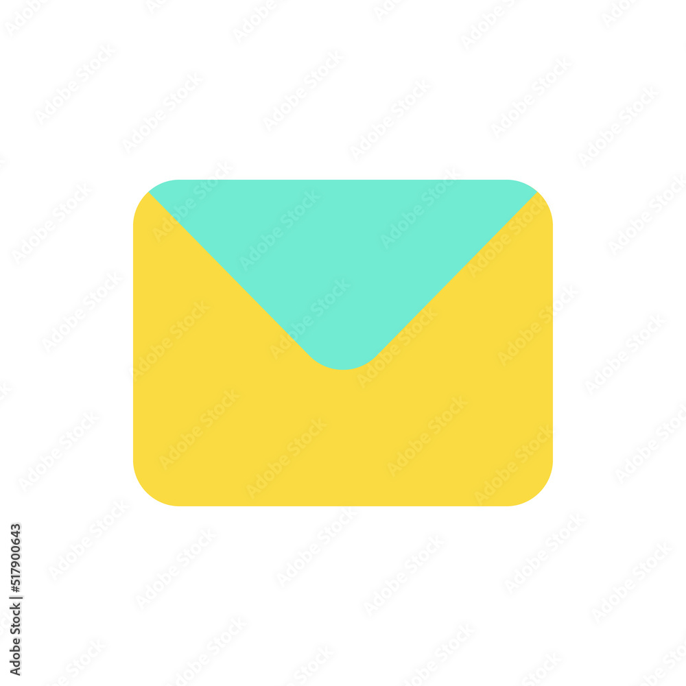 Poster unread message flat color ui icon. text messaging service. communication app. email notification. si
