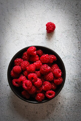 raspberries in a bowl
