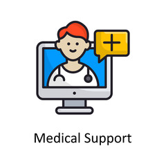 Medical Support vector Filled Outline Icon Design illustration. Medical Symbol on White background EPS 10 File