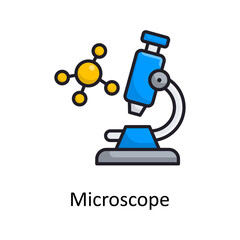 Microscope vector Filled Outline Icon Design illustration. Medical Symbol on White background EPS 10 File
