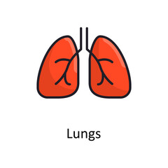 Lungs vector Filled Outline Icon Design illustration. Medical Symbol on White background EPS 10 File
