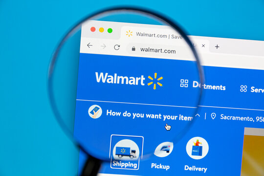 Ostersund, Sweden - July 19 2022: Walmart website on a computer screen. Walmart Inc is an American multinational retail corporation that operates a chain of hypermarkets.