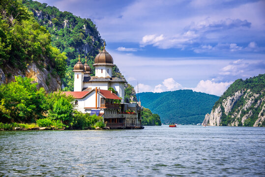 Mraconia, Romania. Famous Danube River gorge Iron Gates