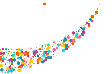 Color Polka Top Vector White Background. Fun Dot