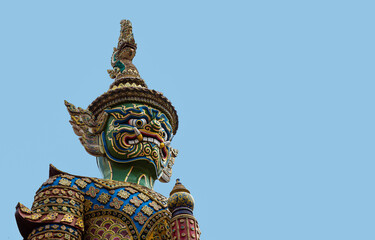 Fototapeta na wymiar Wat Phra Kaew, Emerald Buddha temple, Bangkok Thailand.