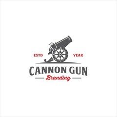 Cannon Gun Logo Design Weapon Vector Image