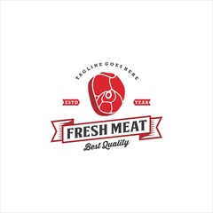 Meat Fresh Logo Design Vector Image