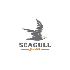 Fototapeta premium Seagull Logo Design Seabird Vector Image