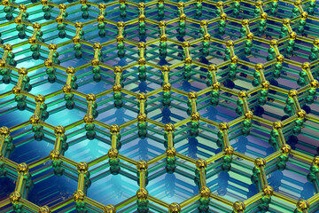 Graphene sheets, 3D illustration