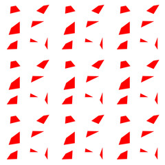 Monochrome seamless pattern of red shards on a white background. Modern texture for wallpapers and fabric prints.