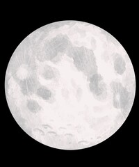 Full moon drawing with dark background