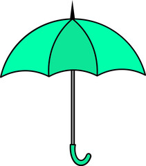 colorful Illustrations of Umbrella. Flat design of umbrella. Vector illustration set of different coloured umbrellas.