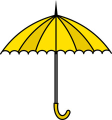 colorful Illustrations of Umbrella. Flat design of umbrella. Vector illustration set of different coloured umbrellas.