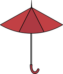 colorful Illustrations of Umbrella. Flat design of umbrella. Vector illustration set of different coloured umbrellas.