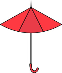 colorful Illustrations of Umbrella. Flat design of umbrella. Vector illustration set of different coloured umbrellas.