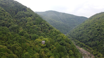 Obraz premium Japan Drone Kyoto Sea Mountain