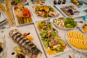 buffet food in a restaurant