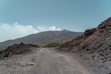 The South side of mount Etna, an active volcano in Sicily.