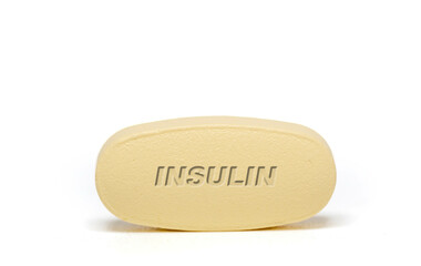 Obraz na płótnie Canvas Insulin Pharmaceutical medicine pills tablet Copy space. Medical concepts.