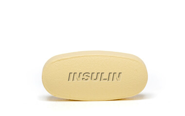 Insulin Pharmaceutical medicine pills  tablet  Copy space. Medical concepts.